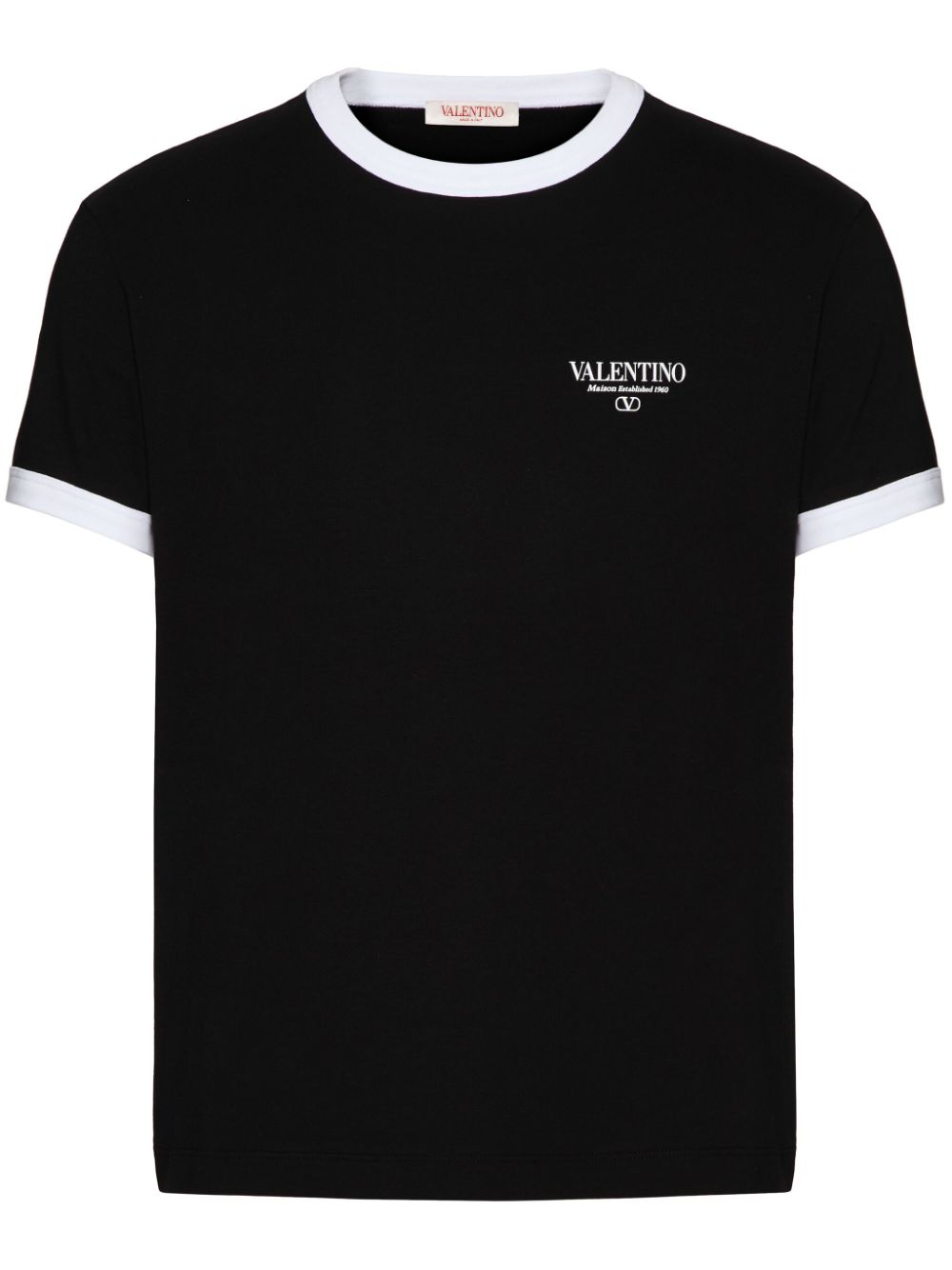 Logo-embroidered cotton T-shirt - Black