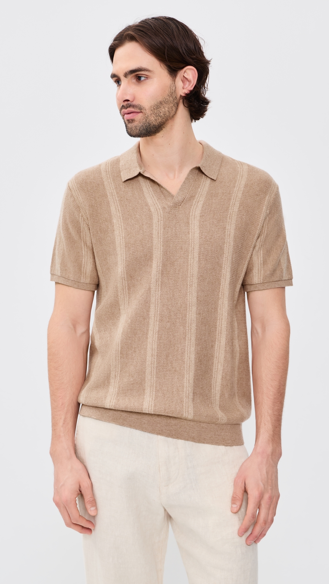 Liam Sweater Polo Driftwood Stripe