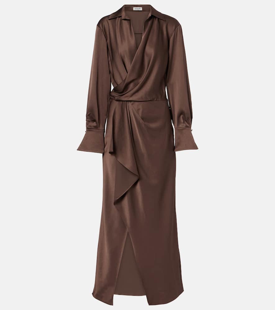 Talita draped satin wrap dress