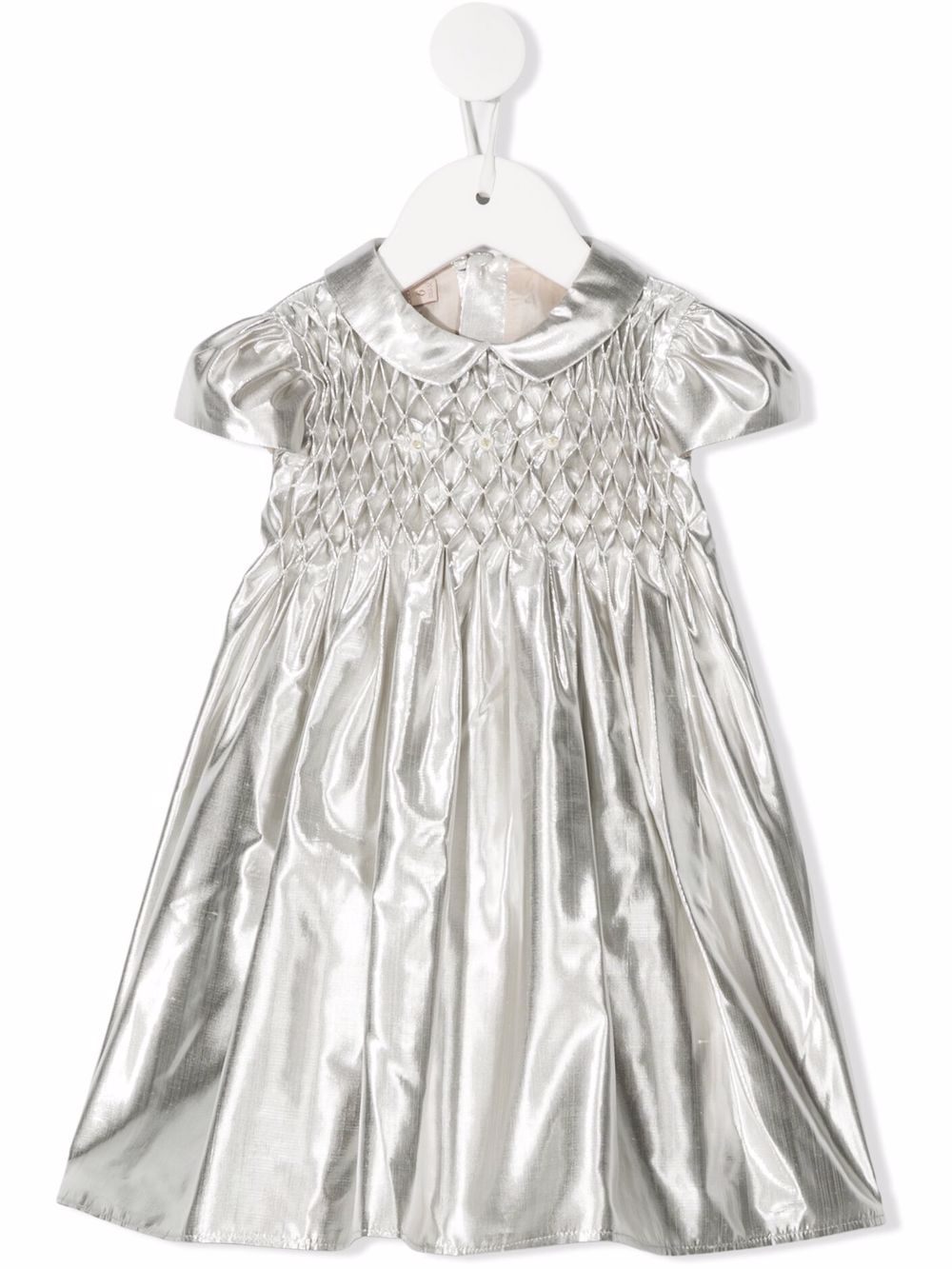 Shantung metallic-effect dress - Silver