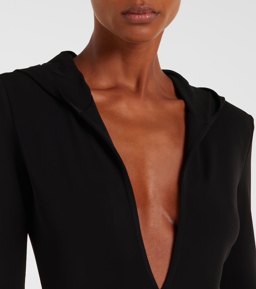 Hooded jersey bodysuit