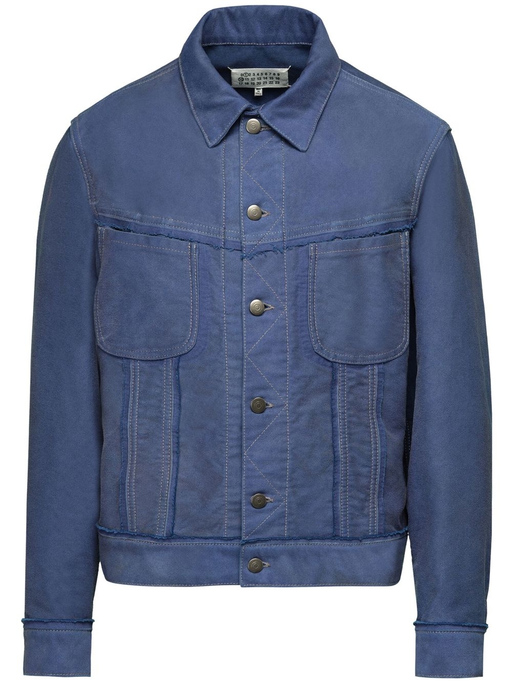 Frayed cotton denim jacket - Blue