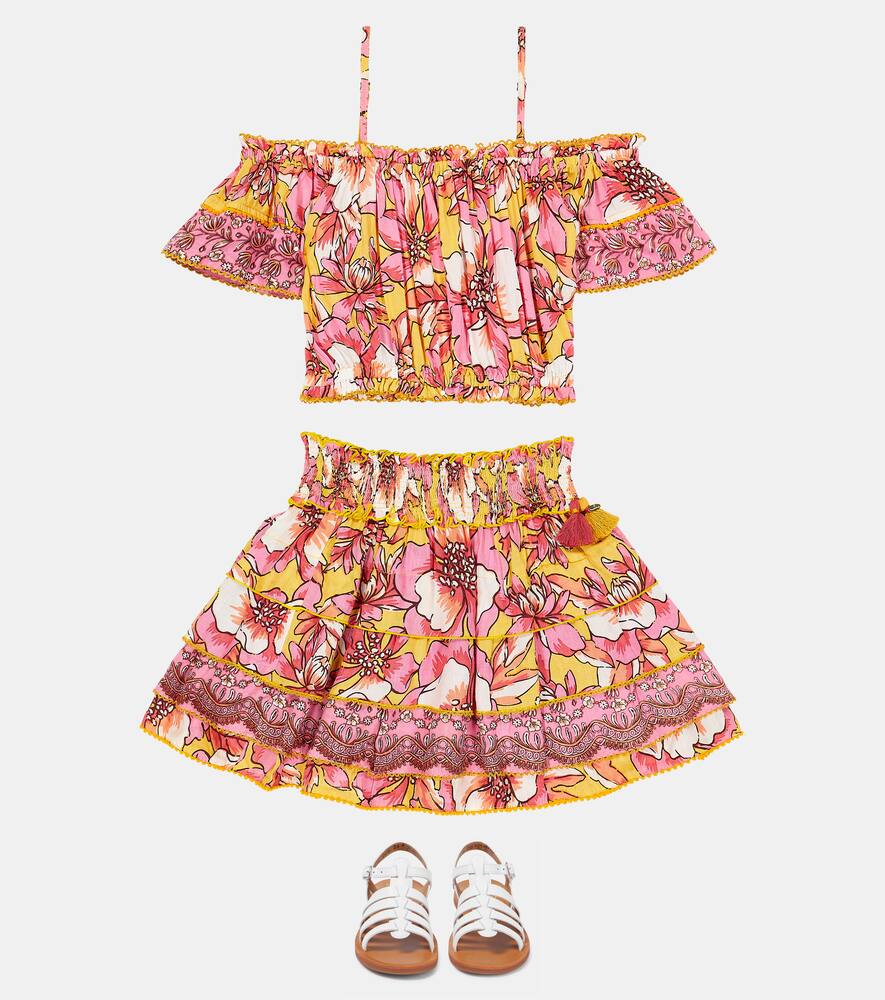 Donna floral off-shoulder top