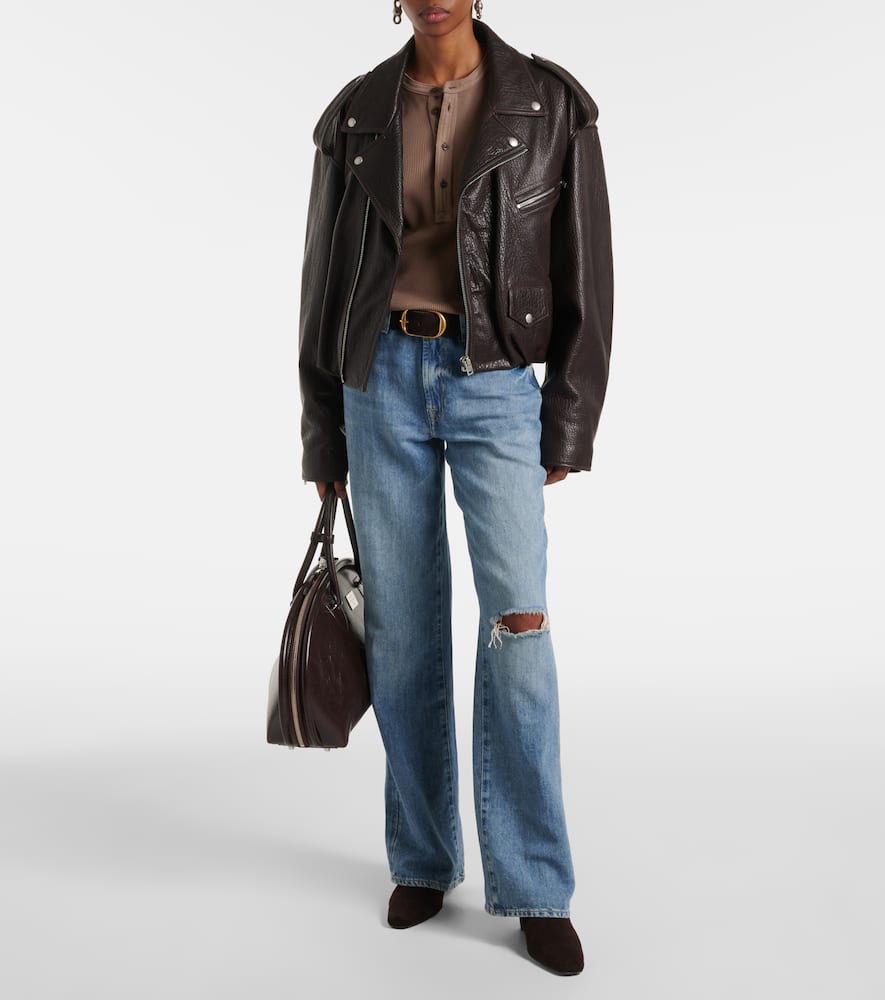 Tess distressed wide-leg jeans
