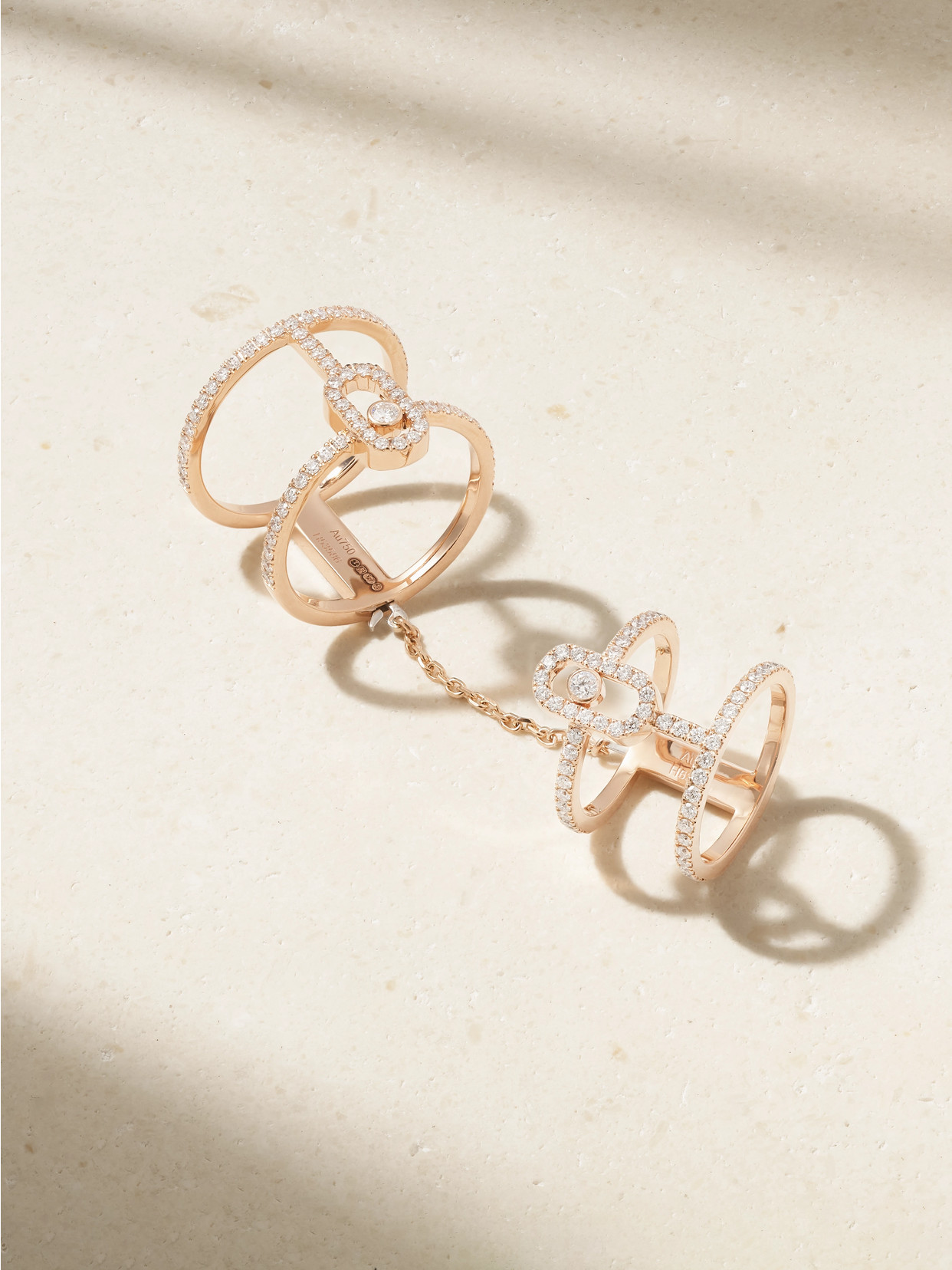 Move Uno Double Convertible 18-karat Rose Gold Diamond Ring - 50