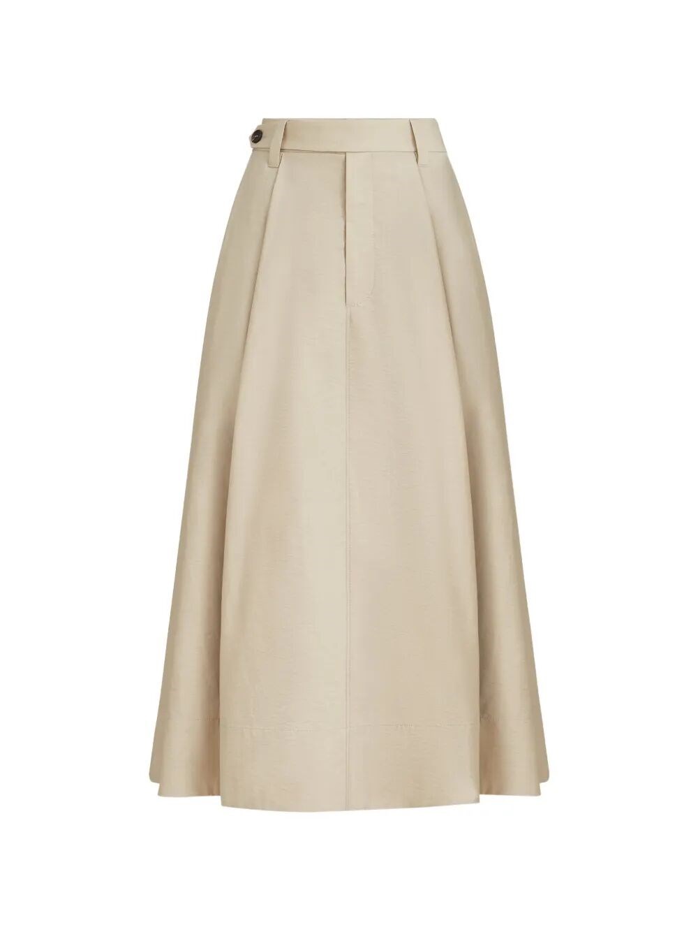Techno Cotton Poplin Sartorial Skirt With Monili