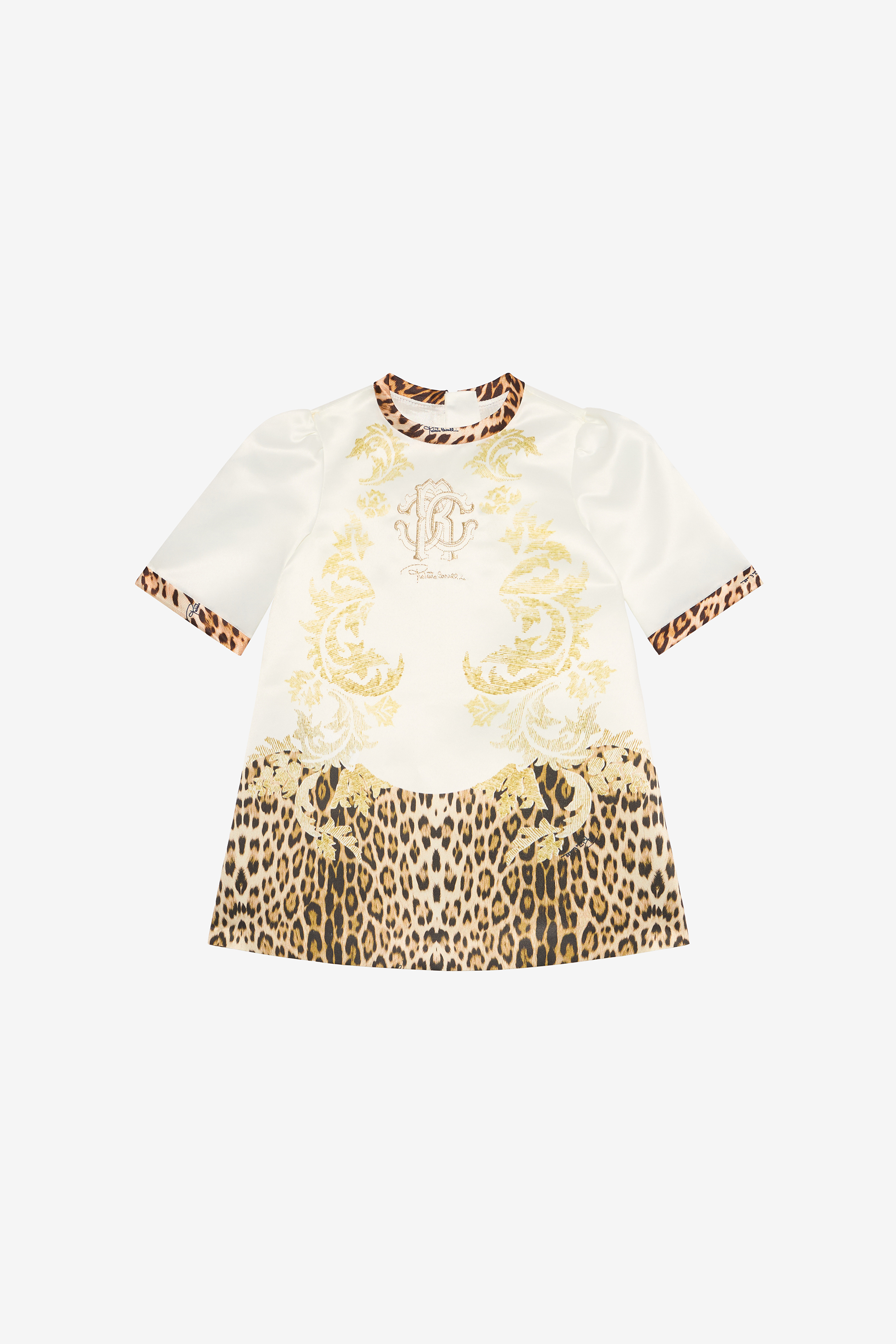 Milk White Dress With Jaguar Skin Inserts