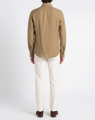 Man Shirt Khaki Size 15 ½ Linen