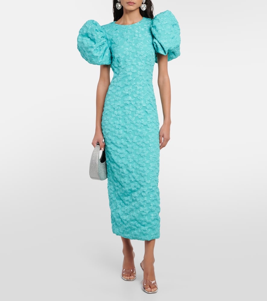 Rotate Jacquard midi dress