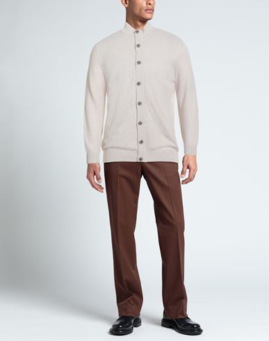 Man Cardigan Beige Size 42 Cotton