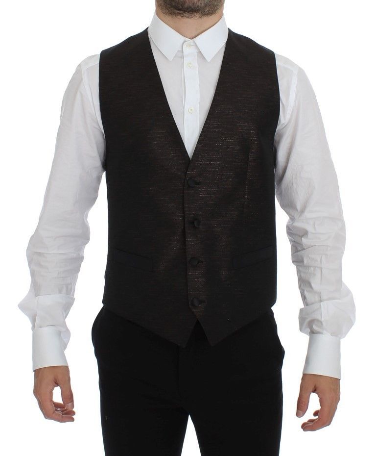 Virgin Wool Logo Dress Vest — Black