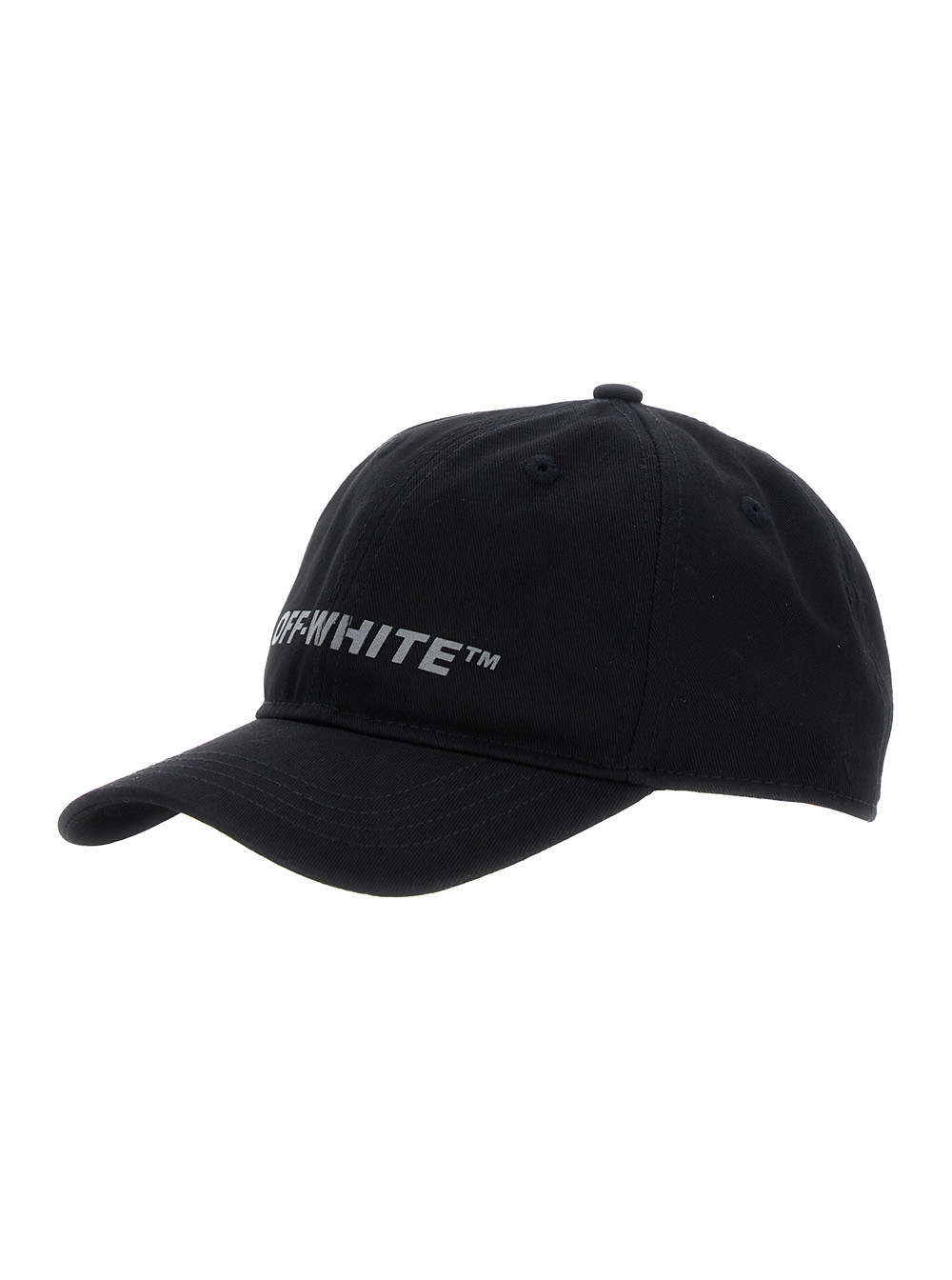 Black Baseball Cap with Logo Lettering on the Front in Cotton Boy Fabric Hats And Gloves - Kids