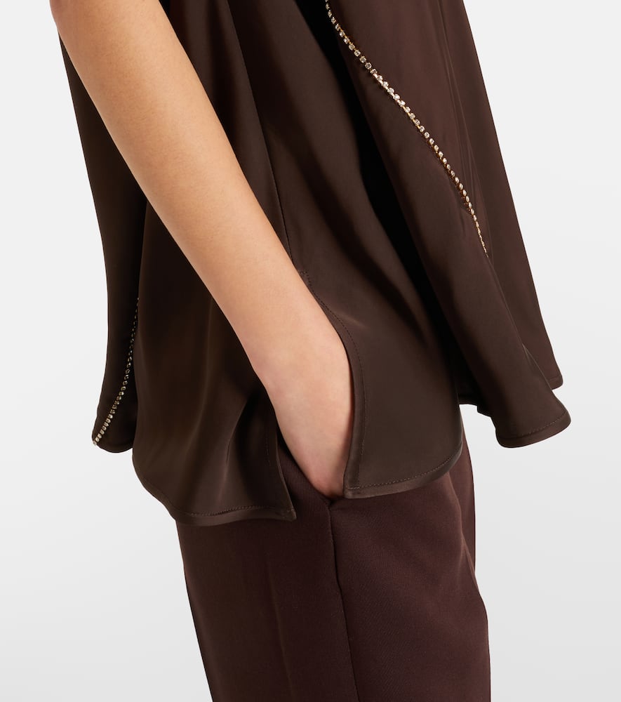 Embellished satin top