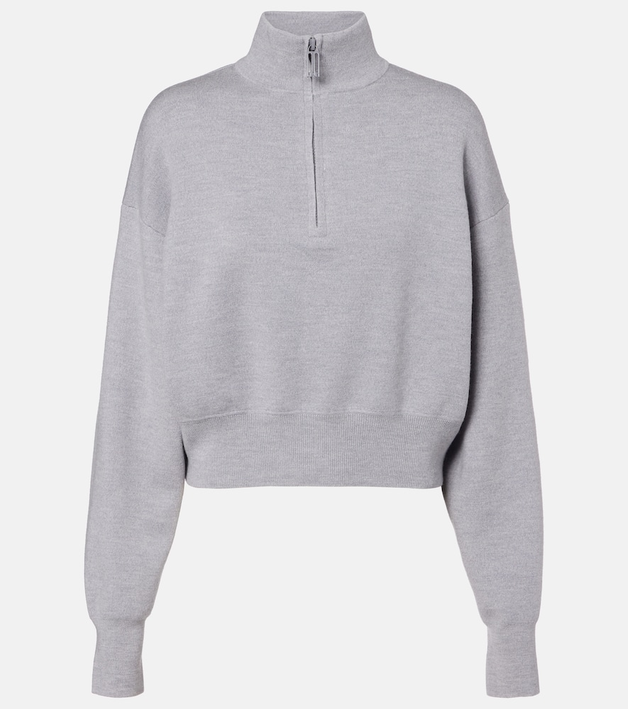 Wool-blend half-zip sweater