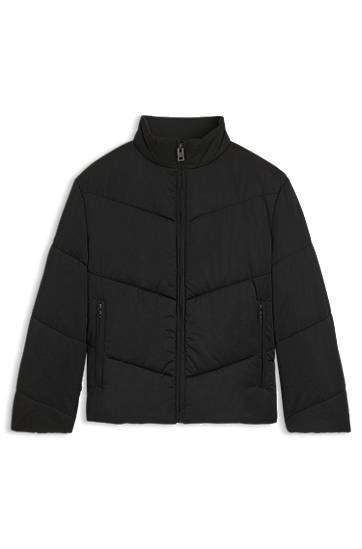 Water-repellent puffer jacket with logo print