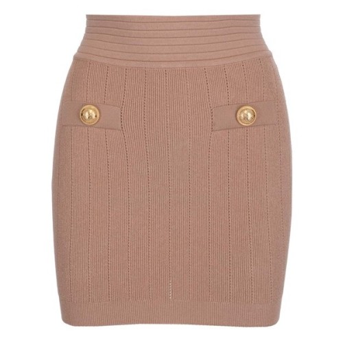 Decorative button mini skirt - Black