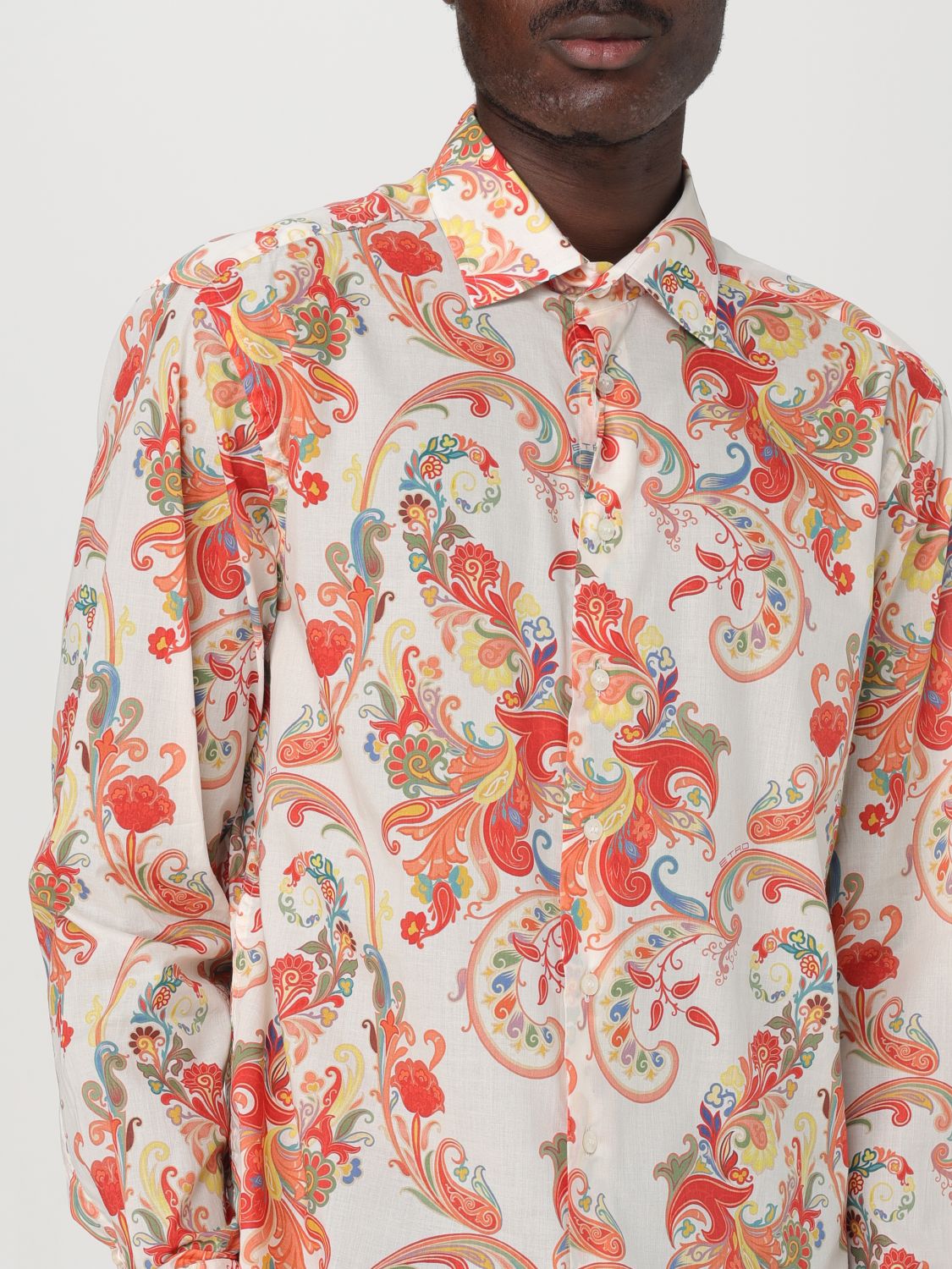 Paisley-print cotton shirt - Blue