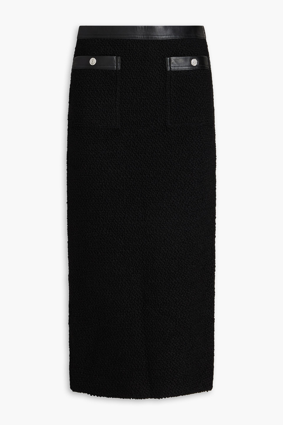 Wool-blend bouclé midi pencil skirt - Black - XS
