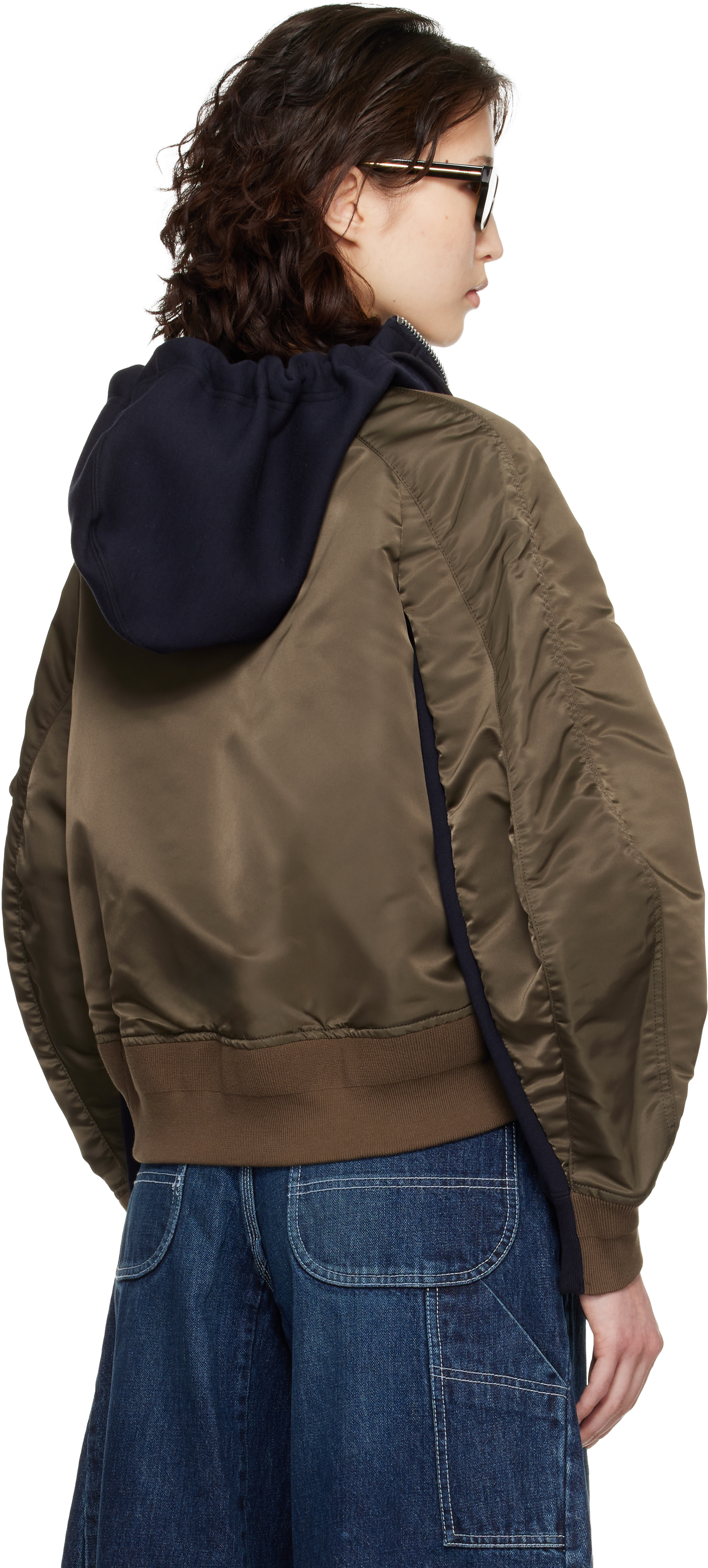 Navy & Khaki Sponge Sweat Hoodie