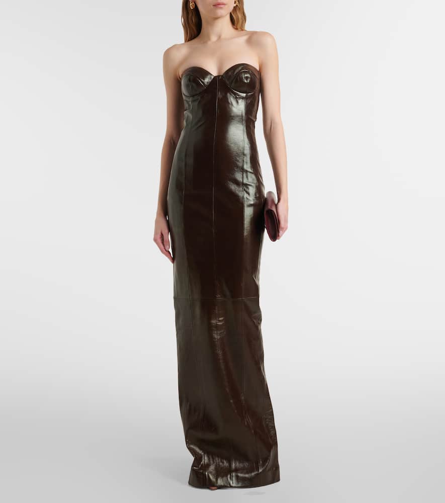 Rochelle leather bustier gown