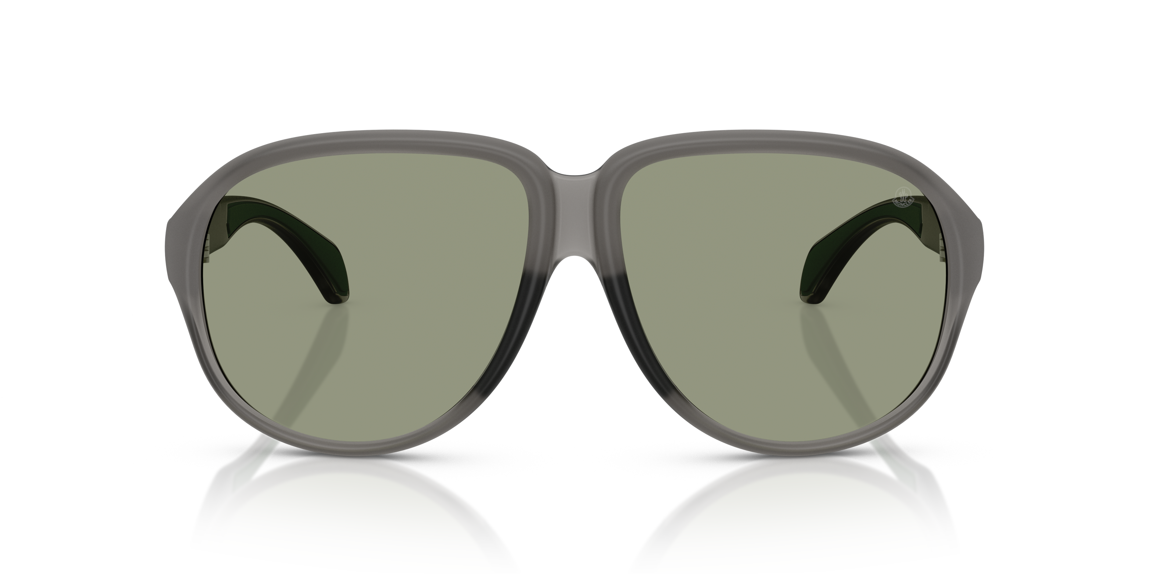 Moncler Unisex Moncler ME8001 HALCYONNE 5003/2 Sunglasses Injected Grey Green Pilot Norma