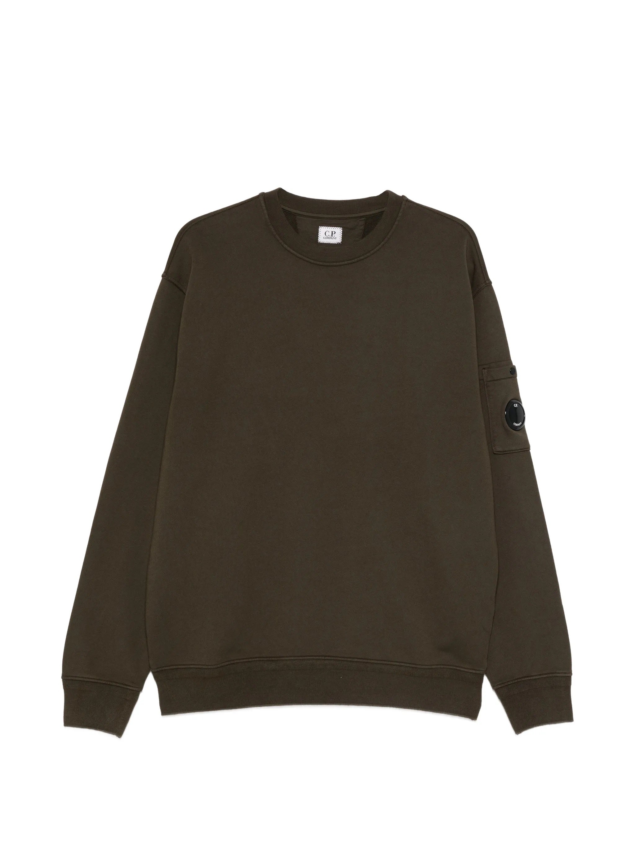 Cotton Crewneck Sweatshirt with Lens Pocket