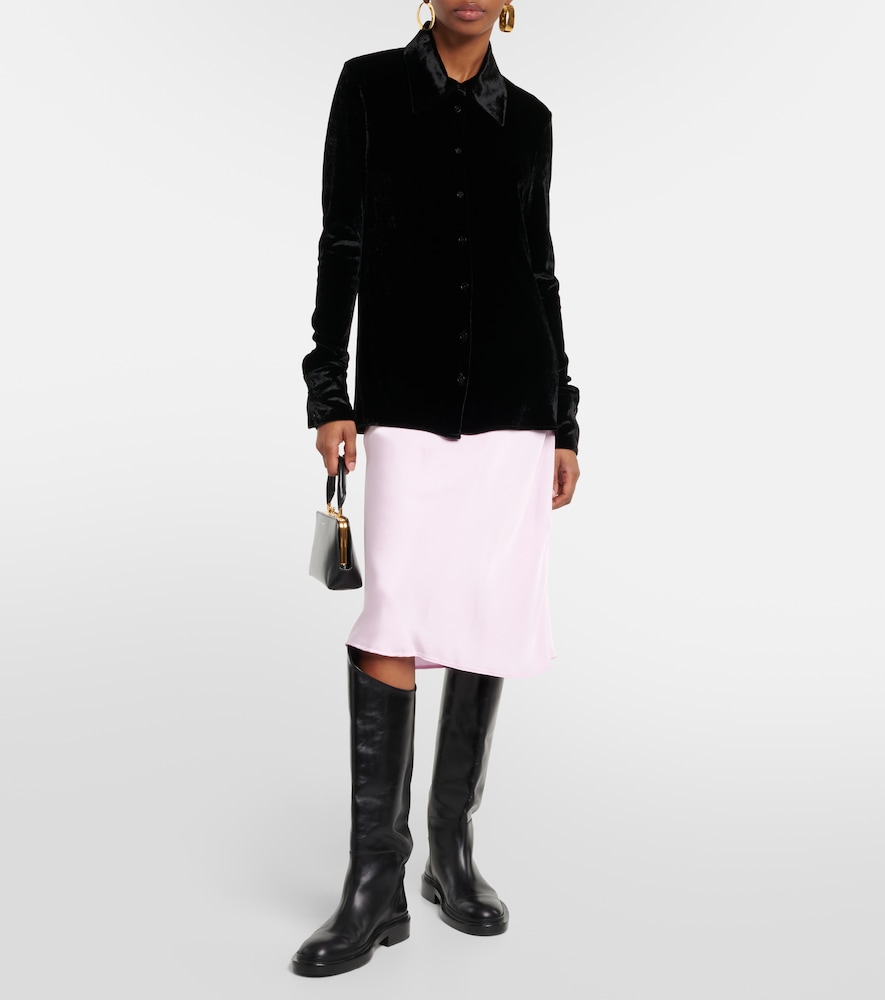 Satin midi skirt