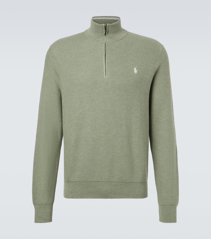 Cotton half-zip sweater