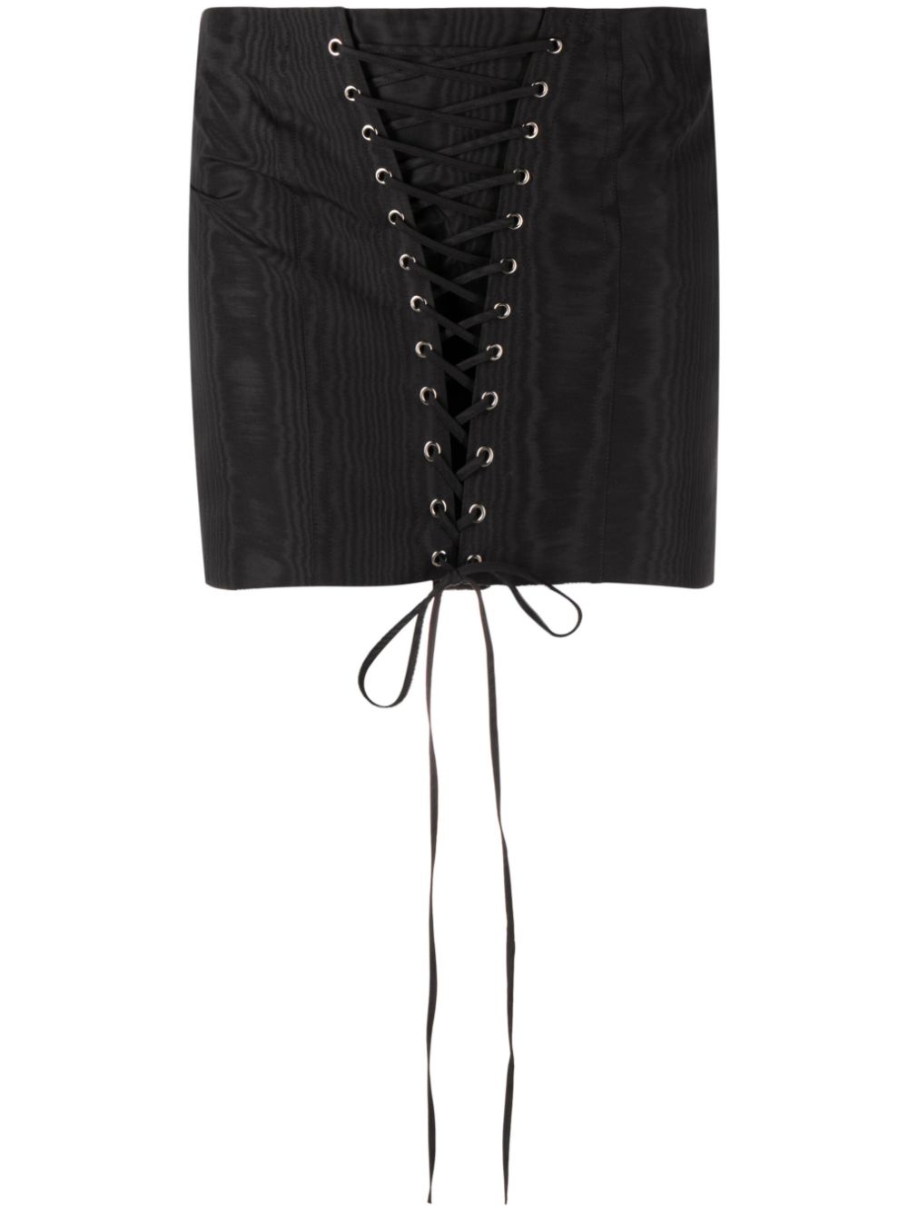 Lace-up mini skirt - Black