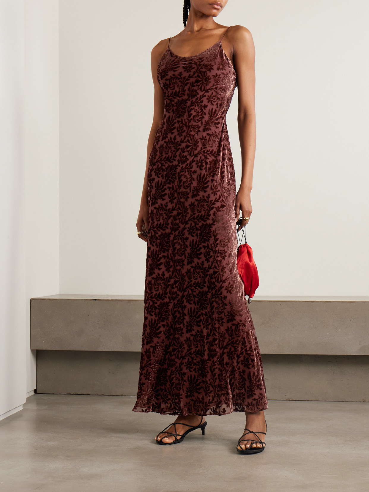 Jolynn Devoré-velvet Maxi Dress - Purple