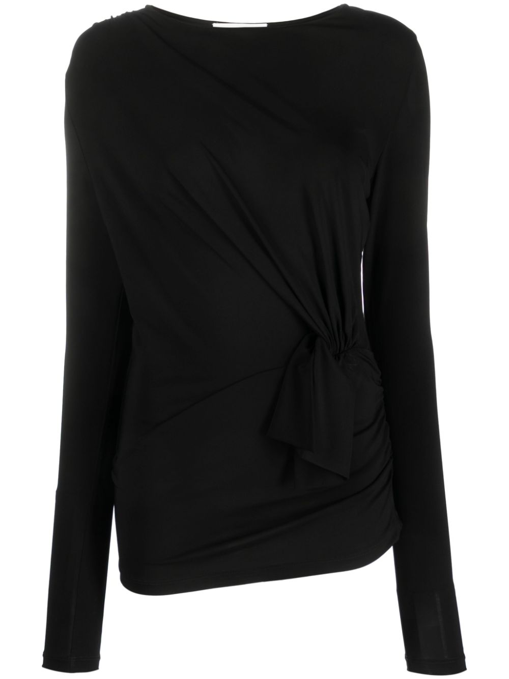 Knot-detail jersey top - Black