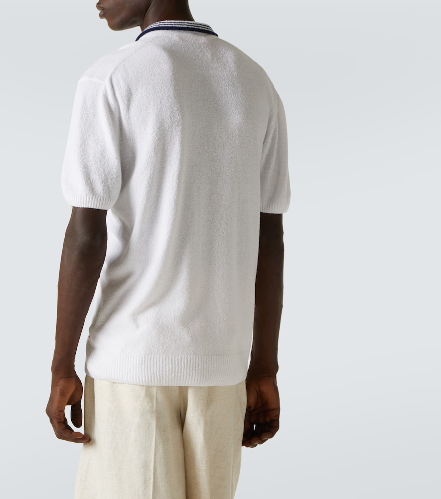 Horton cotton-blend bouclé polo shirt