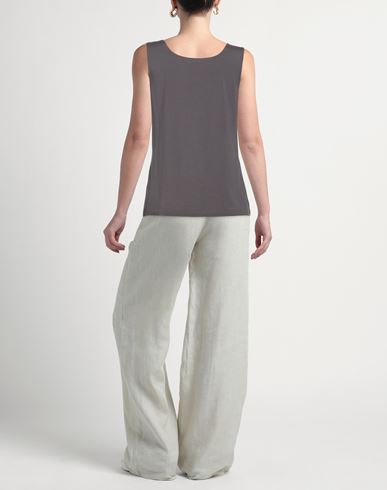 Woman Tank top Charcoal Size L Viscose, Elastane