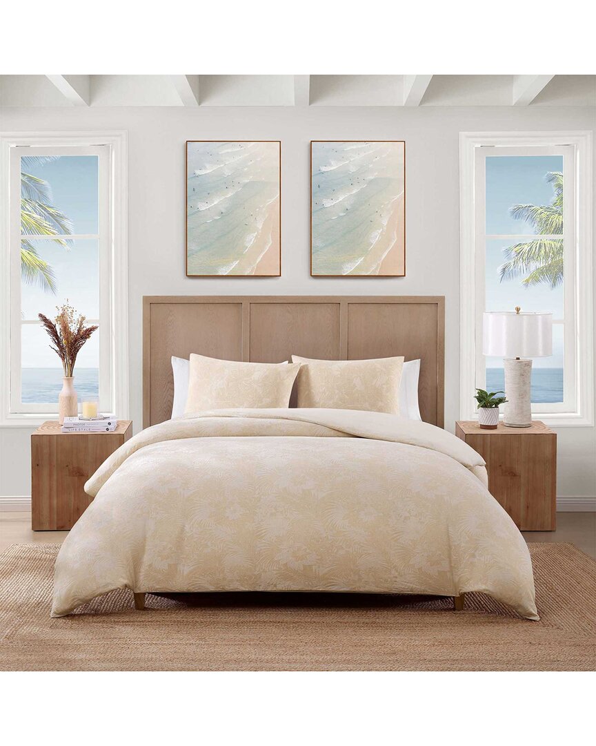 Beachside Blooms Cotton Sateen Jacquard Duvet Set