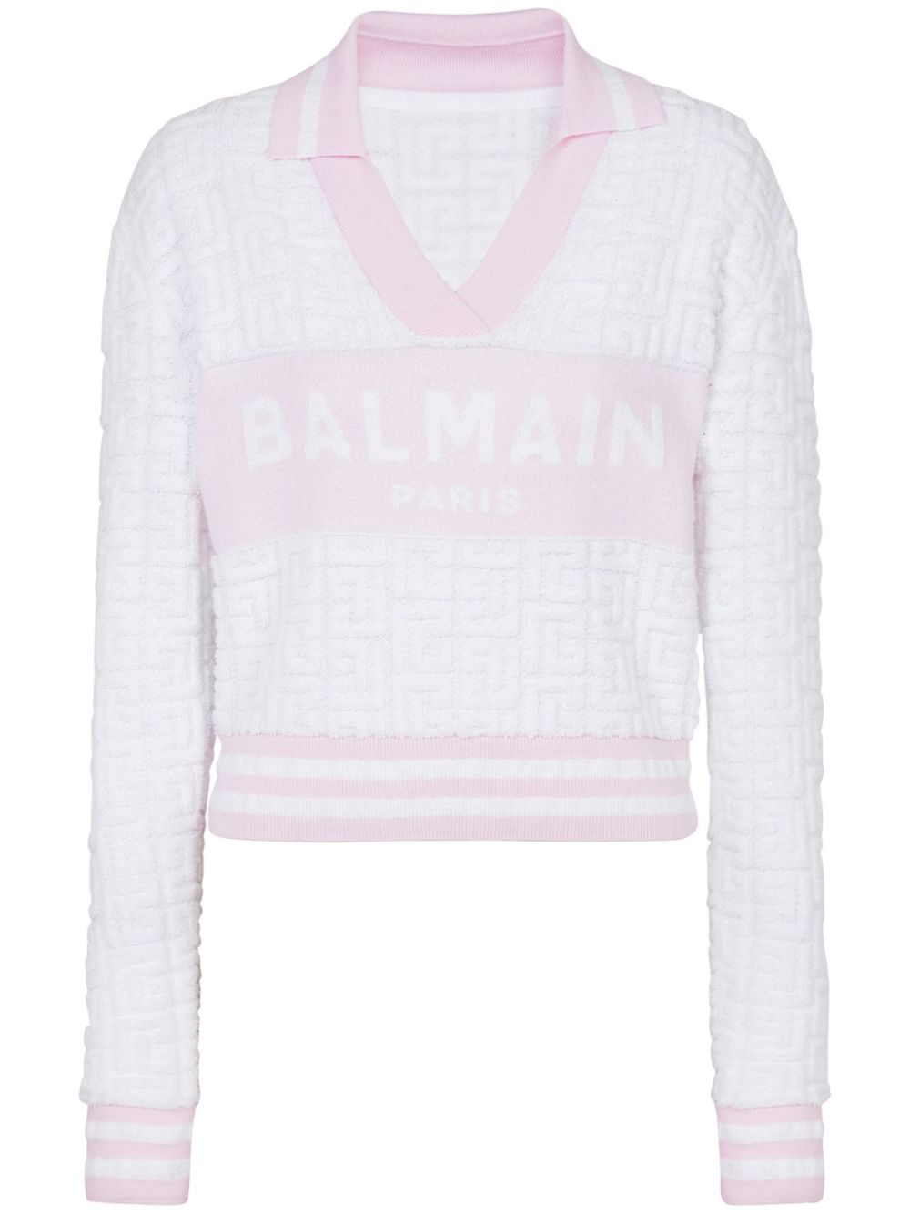 PB monogram-jacquard polo shirt - Pink