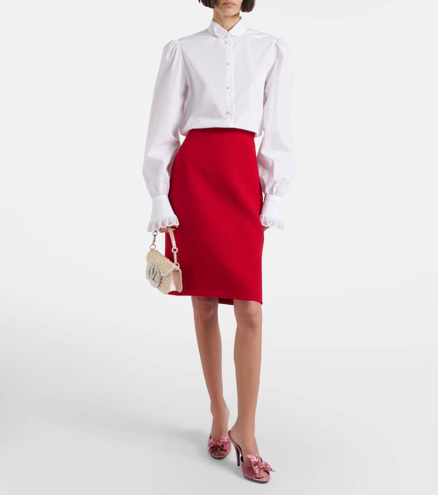 Embroidered cotton poplin blouse