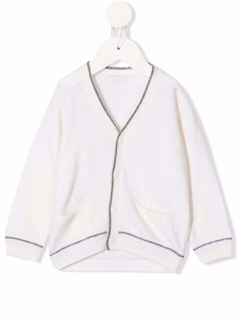 Contrasting-trim cardigan - Neutrals