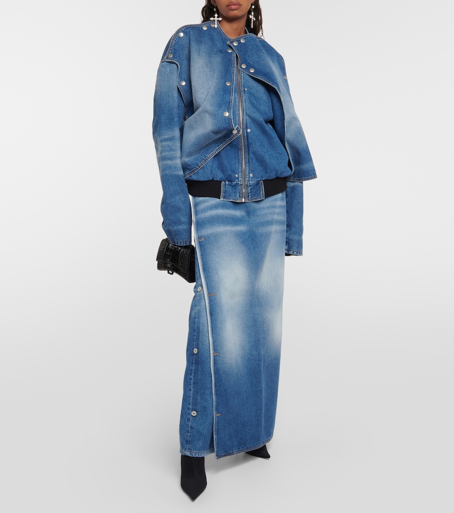 Snap Off denim bomber jacket