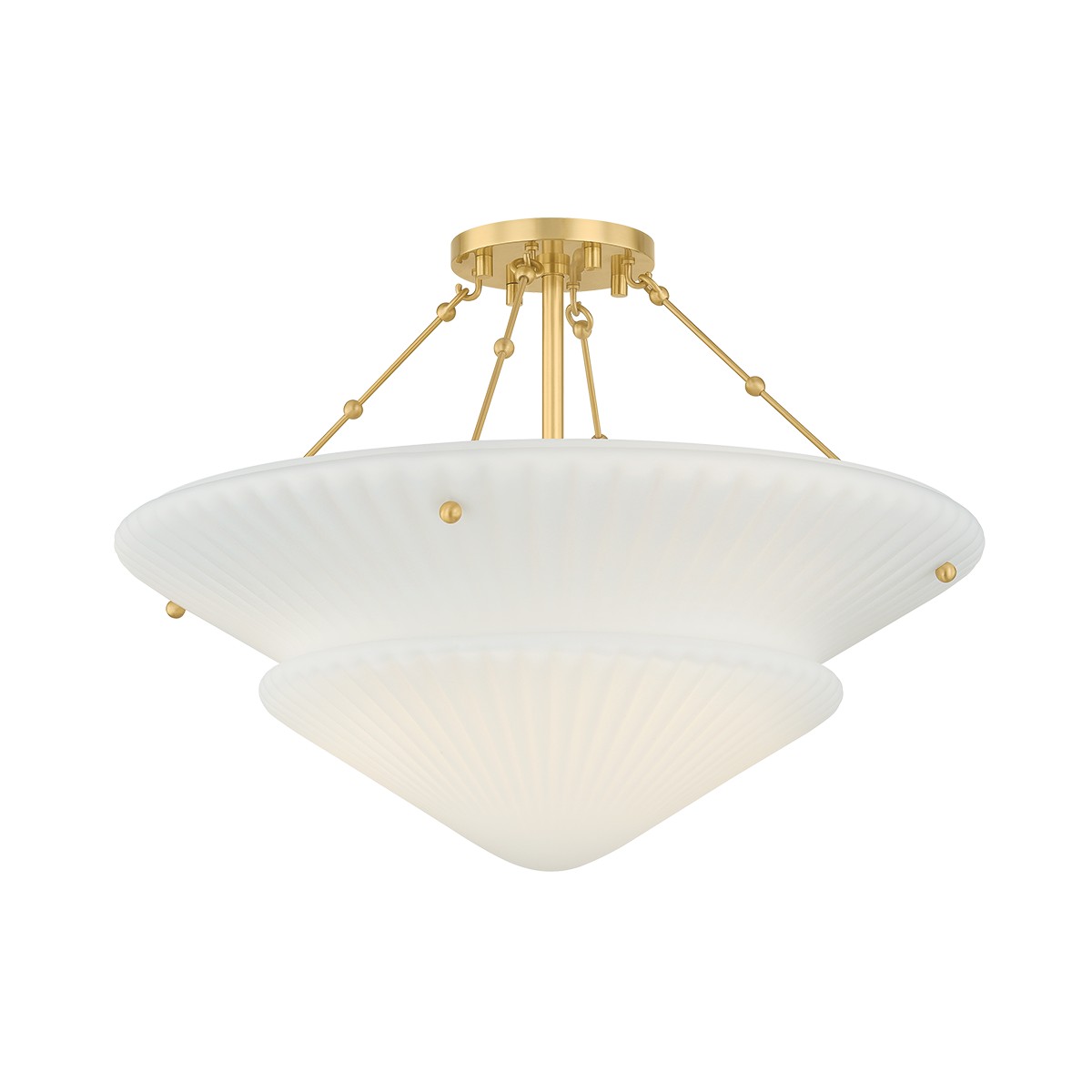 Aged Brass Semi Flush Mount from the Loburn Collection