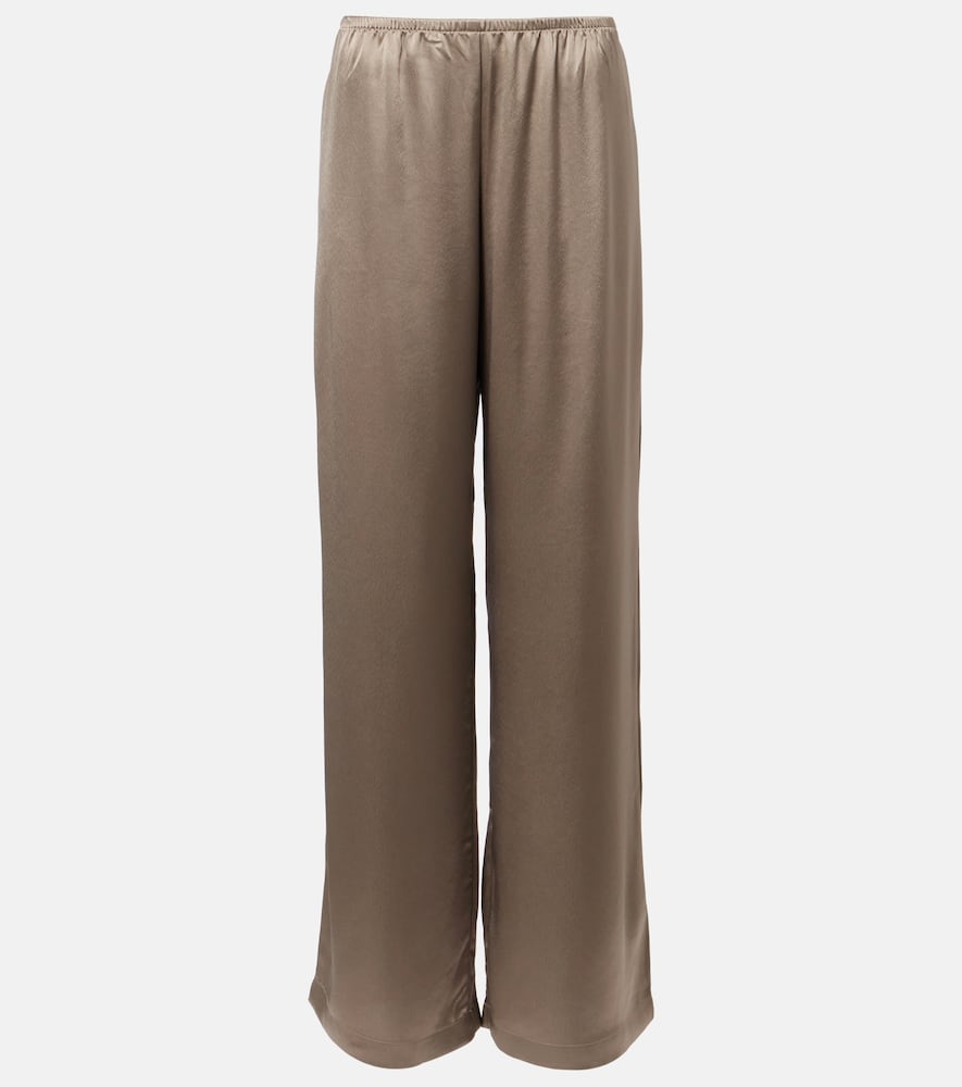 Barb satin wide-leg pants