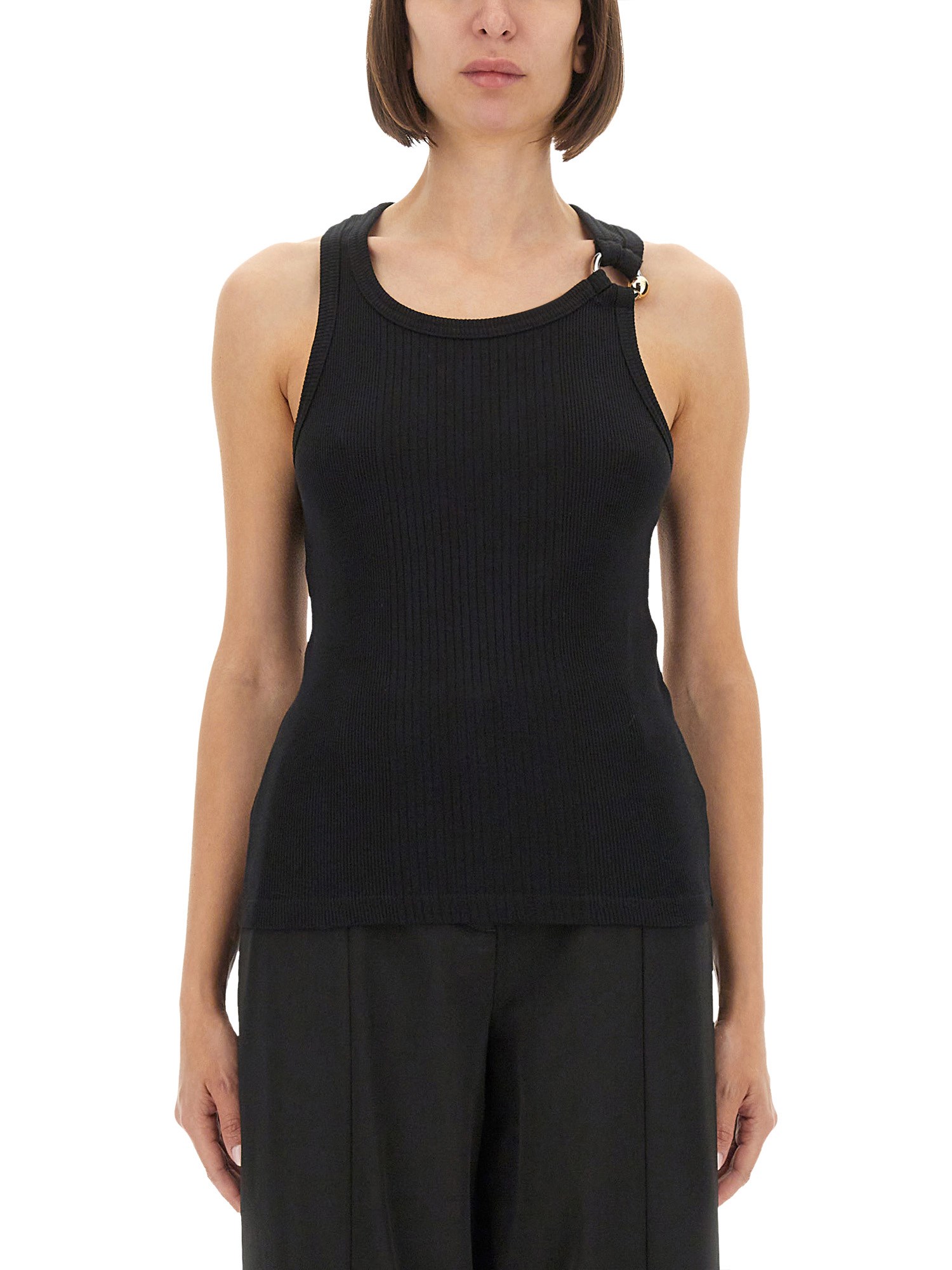 Tank top with piercing
