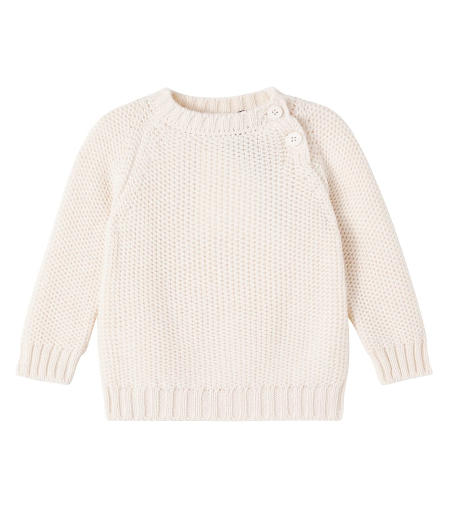 Baby Jonas waffle-knit wool-blend sweater
