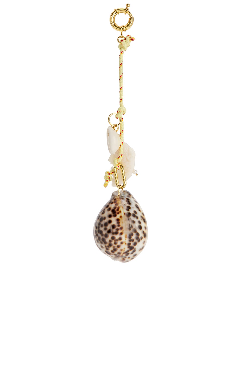 Timeless Pearly Rope & Shells Rope Keychain in Yellow - Yellow.  a