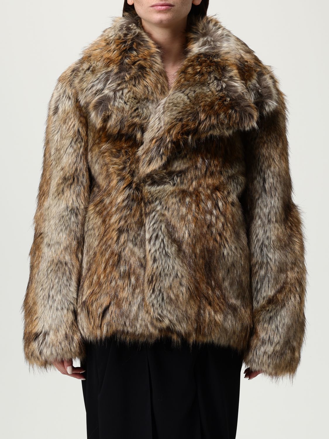 Faux-fur jacket - Brown