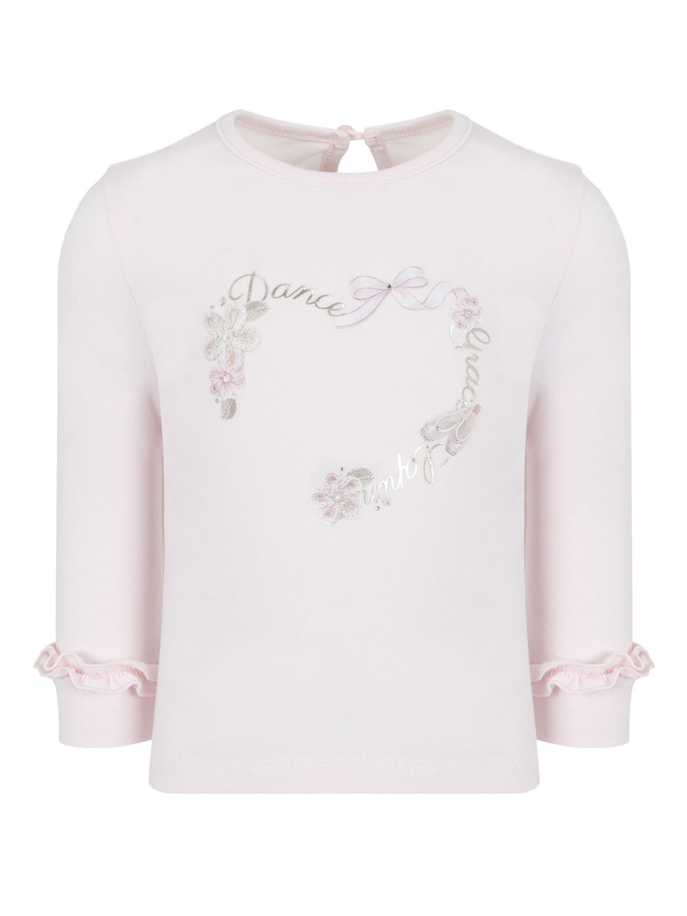Heart-print long-sleeve T-shirt - Pink