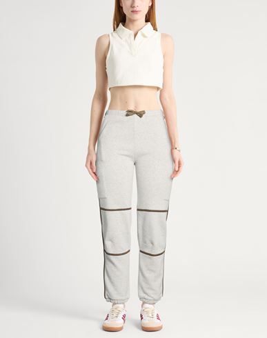 Woman Pants Light grey Size M Organic cotton