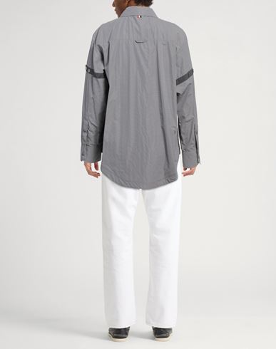 Thom Browne Man Shirt Grey Size 2 Polyamide, Polyurethane, Cupro