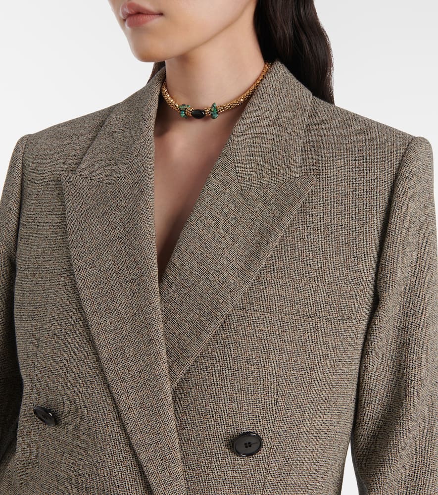 Irma plaid cotton-blend blazer