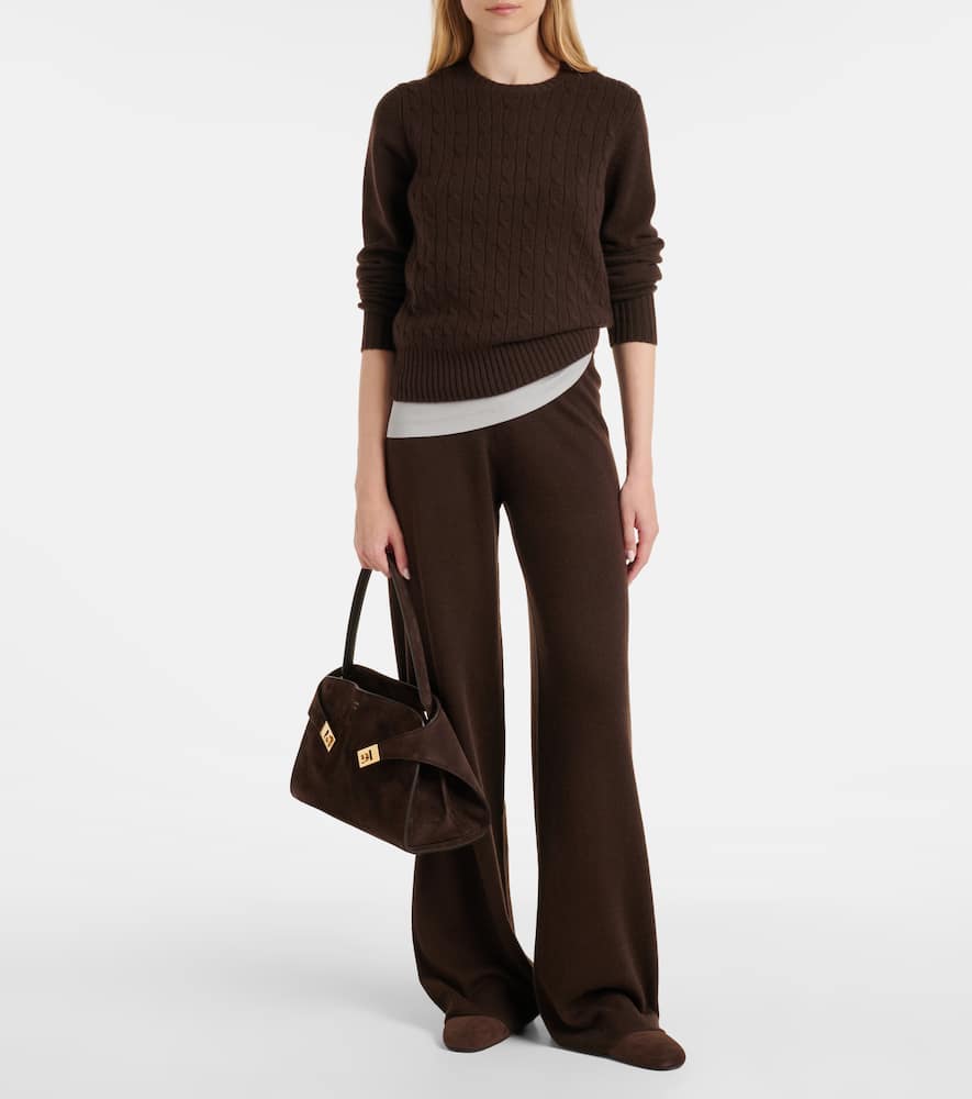 Cable-knit cashmere-blend sweater