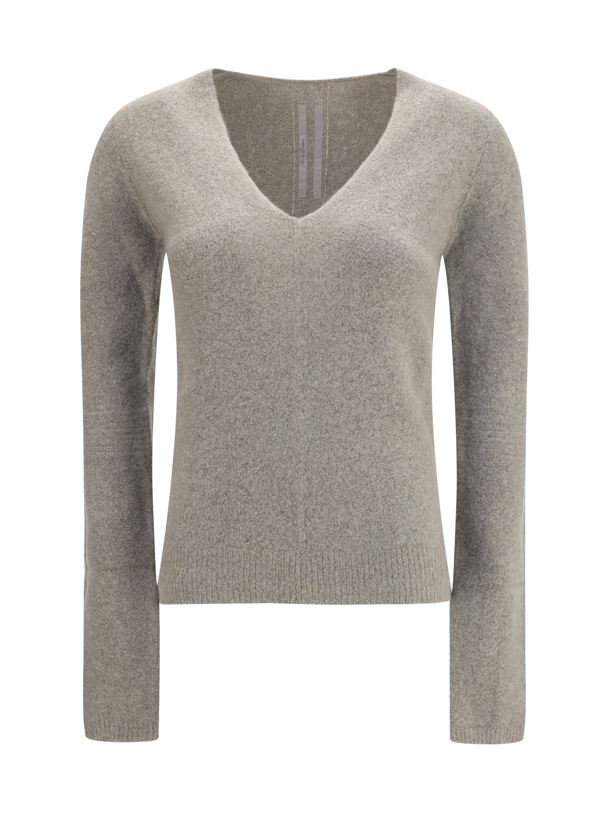 Cashmere V-Neck Sweater — Gray